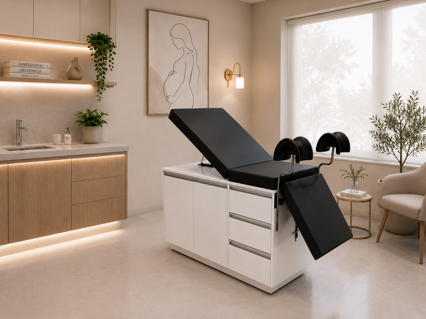 Mesa Ginecológica com balcão MDF Vital Scheffer